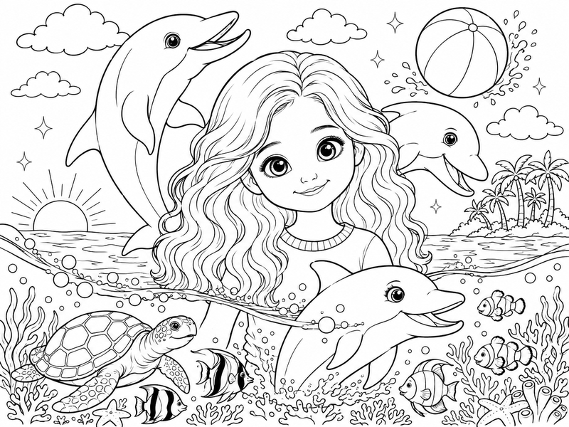 Magical coloring scene 2